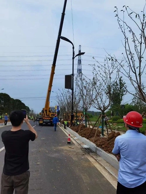Smart street lamp install Smart street lamp install